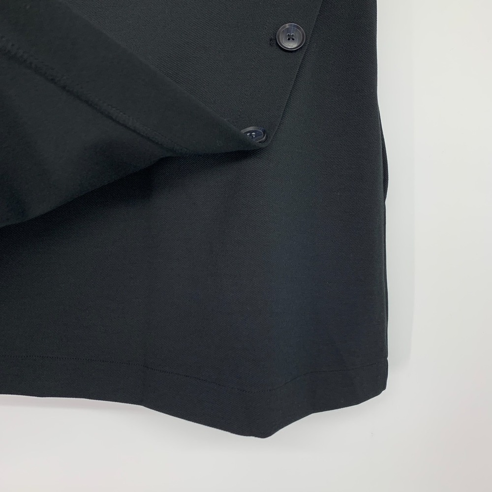 Banana Republic Skirt Womens 6 Black Mini Faux Wrap Asymmetrical Button Detail - Picture 7 of 12